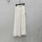 NWT Womens White Pleated Side Slit Modern Back Zip Maxi Skirt Size Medium image number 2