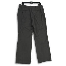 Womens Gray Flat Front Slash Pocket Straight Leg Dress Pants Size 12 alternative image