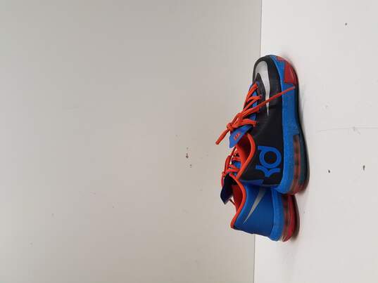 Nike KD VI Youth Black Blue Orange Basketball Sneaker Size 4.5Y image number 4