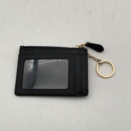 Coach Womens Black Leather Card Holder Zipper Mini Coin Wallet Purse alternative image