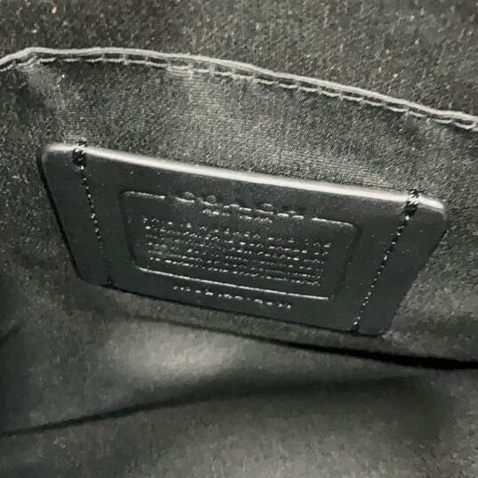 Mens Houston Flight Black Leather Adjustable Strap Messenger Crossbody Bag image number 4