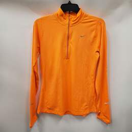 Nike Men Orange Half Zip Activewear Shirt S alternative image