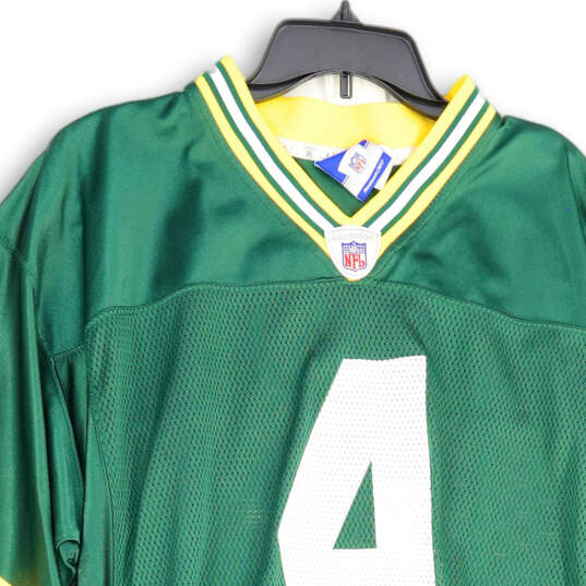 Mens Green Yellow Green Bay Packers Brett Favre #4 NFL Football Jersey Size L image number 3