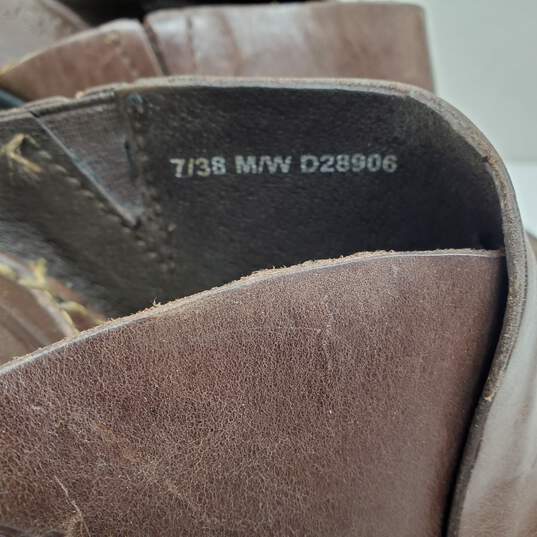 Born Handcrafted Footwear Brown Leather Wedge Heel Sandals Women's 7 image number 4
