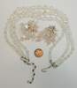 VNTG Icy Aurora Borealis Necklace w/Icy Rose Quartz Earrings 105.8g image number 5