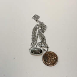 Designer Kendra Scott Silver-Tone Abalone Stone Pendant Necklace w/ Bag alternative image