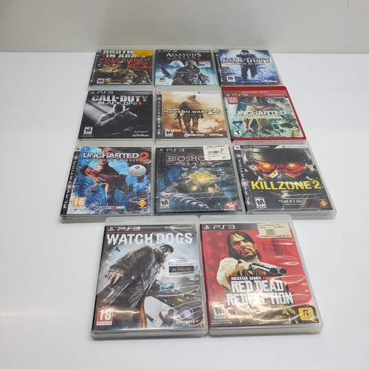 Playstation 3 PS3 - Lot of 11 Games - Watch Dogs COD Uncharted Killzone 2 image number 1