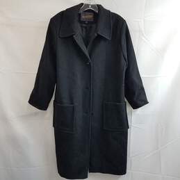 Pendleton Black Merino Wool Pea coat Size 12 Quilted Back Design Upcycled