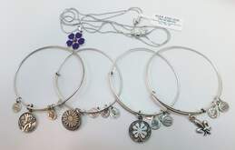 Alex and Ani Silver Tone Floral Jewelry Lot