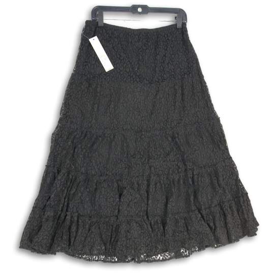 Womens Multicolor Pleated Ruffle Midi A-Line Skirt Size Medium image number 2