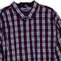 Mens Multicolor Plaid Long Sleeve Pocket Collared Button-Up Shirt Size XXL image number 3