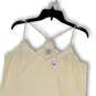 NWT Womens White Scallop Neck Spaghetti Strap Pullover Tank Top Size 10 image number 3