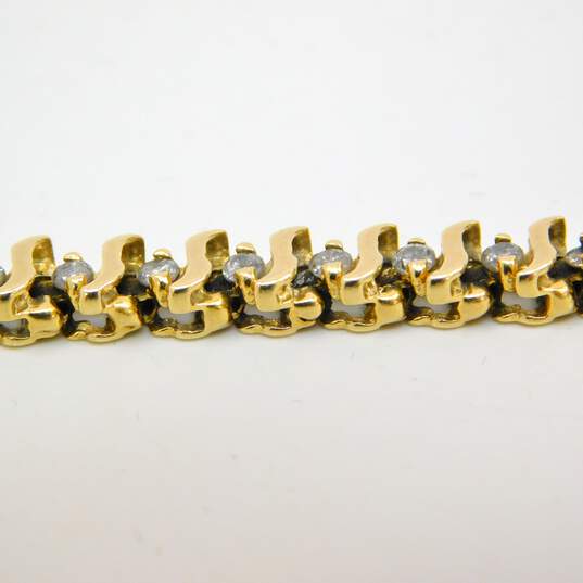 14K Yellow Gold 1.41 CTTW Diamond Tennis Bracelet 11.0g image number 7
