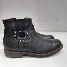 Johnson & Murphy Men's Black Leather Lombard Harness Slip-On Boots Size 9M