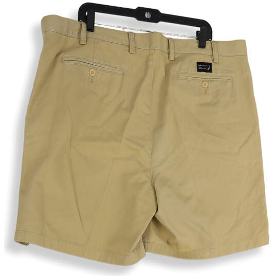 NWT Mens Beige Flat Front Pleated Pockets Regular Fit Chino Shorts Size 44 image number 2