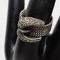 Artisan DBJ Signed Sterling Silver Marcasite Accent Belt Buckle Ring Size 8.25 - 7.0g image number 1
