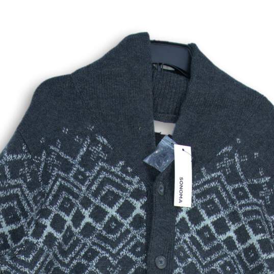 NWT Sonoma Womens Gray Knitted Long Sleeve Button Front Cardigan Sweater Sz XXL image number 3