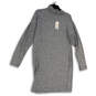 NWT Womens Gray Heather Long Sleeve Stretch Pullover Sweater Dress Size S image number 1