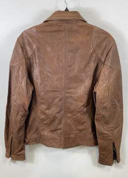 Unbranded Women Brown Faux Leather Jacket M alternative image