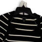 Womens White Black Striped Knitted Short Sleeve Scoop Neck Blouse Size XS image number 3