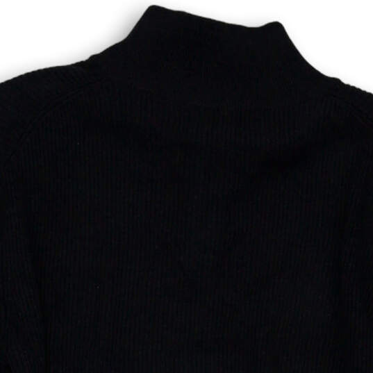 Mens Charcoal Gray Long Sleeve Mock Neck 1/4 Zip Pullover Sweater Size L image number 4