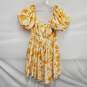 NWT Abercrombie & Fitch Puff Sleeve Yellow Cotton Knee Length Dress Size XL image number 1