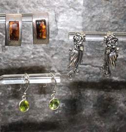 3 Pairs of Free Spirit Theme Sterling Silver Earrings 7.2g