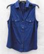 J.Mclaughlin Brynn Sleeveless Shirt Navy Blue Wmns sz L image number 1