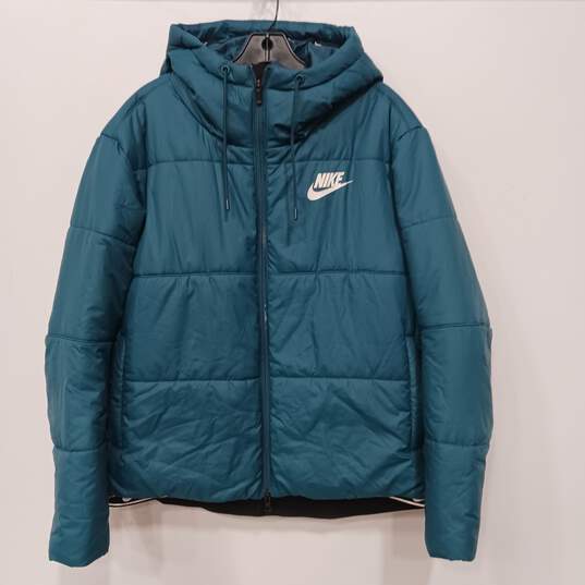 Women’s Nike Hooded Puffer Jacket Sz L image number 1