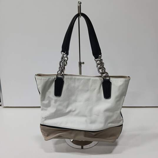 Simply Vera by Vera Wang Tan/White Leather Tote image number 4