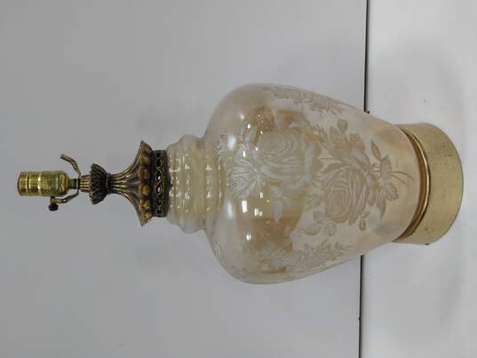 Vintage Etched Glass Table Lamp image number 1