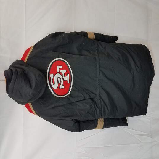 Buy the Vintage 80s San Francisco 49ers Hooded Parka Puffer Jacket by  Starter Size L