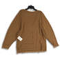 NWT Womens Brown V-Neck Long Sleeve Knit Pullover Sweater Size S/P image number 2