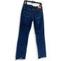 Womens Blue Denim Medium Wash Stretch Pockets Straight Jeans Size 6M 28x32 image number 2