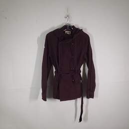 Womens Long Sleeve Double Breasted Belted Trench Coat Size Large