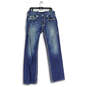 Womens Blue Denim Medium Wash 5 Pocket Design Straight Jeans Size 34 image number 1