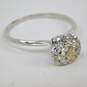 18K White Gold 1 CTTW Round Diamond High Profile Cluster Ring 3.3g image number 2