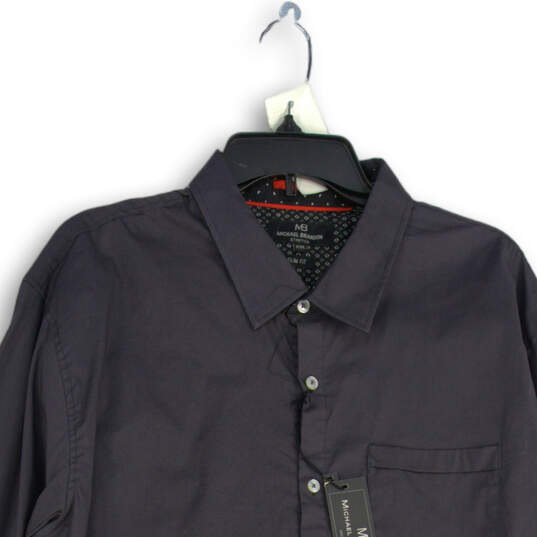 NWT Mens Gray Stretch Slim Fit Long Sleeve Collared Button-Up Shirt Sz 2XL image number 3