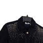 Womens Blue Denim Rhinestone Collared Long Sleeve Button Front Jacket Sz 1 image number 3