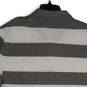 NWT Mens Gray White Striped Spread Collar Short Sleeve Polo Shirt Size XXL image number 4