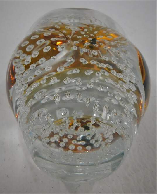 Bubbles Crystal Owl Paperweight Signed image number 3