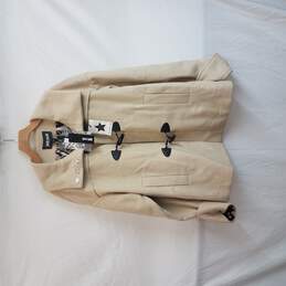 Just Cavalli Beige Wool Blend Toggle Closure Coat WM Size 40 NWT