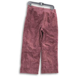 Womens Pink Flat Front Slash Pockets Stretch Wide-Leg Cropped Pants Size 6 alternative image