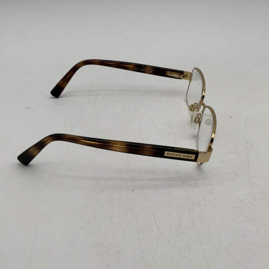Womens Gold Brown Mitzi IV MK-7008 Half-Rim Rectangular Eyeglasses Frame image number 5