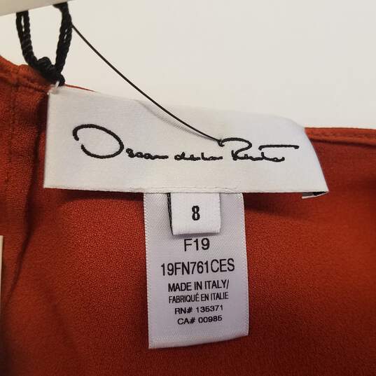 NWT Womens Orange Sleeveless V-Neck Pullover Midi Drape Dress Size 8 image number 3