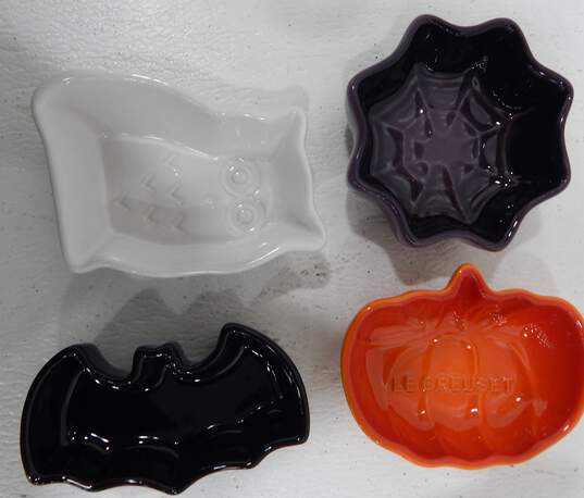 Le Creuset Set Of 4 Enamel Stoneware Mini Halloween Dishes image number 1