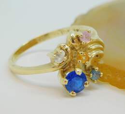 10K Yellow Gold Simulated Birthstone Mother's Ring 3.4g alternative image