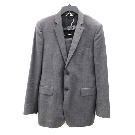 Certified Authentic Burberry London Milbury Suit Grey Virgin Wool Mini Houndstooth Blazer & Trousers Size 52R with COA image number 1