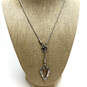 Designer Brighton Silver Tone Lobster  Double Heart Chain Pendant Necklace image number 1