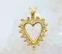 Romantic 14K Yellow Gold Diamond Accent Open Heart Pendant 1.2g image number 1